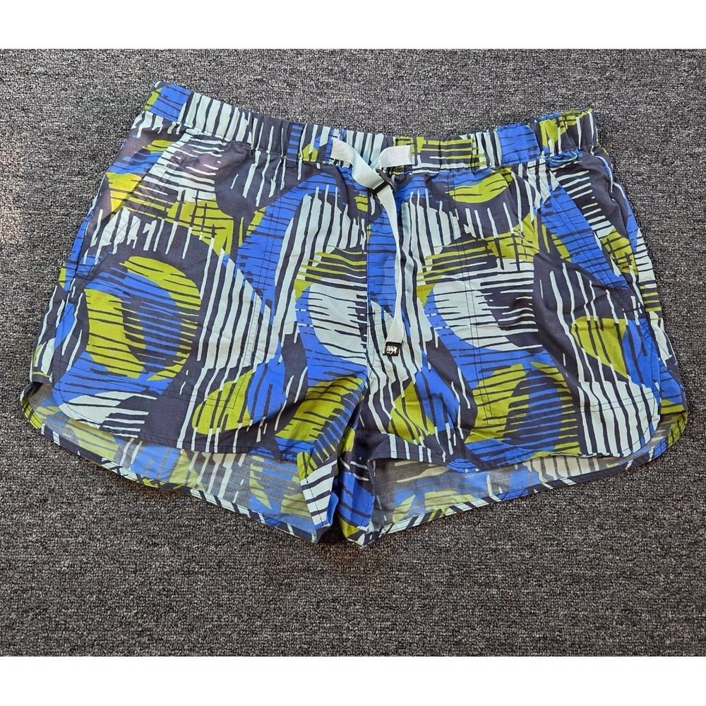 REI Co op Trailmade Shorts Womens 1XL Blue Green Abstract Hiking Outdoor Active